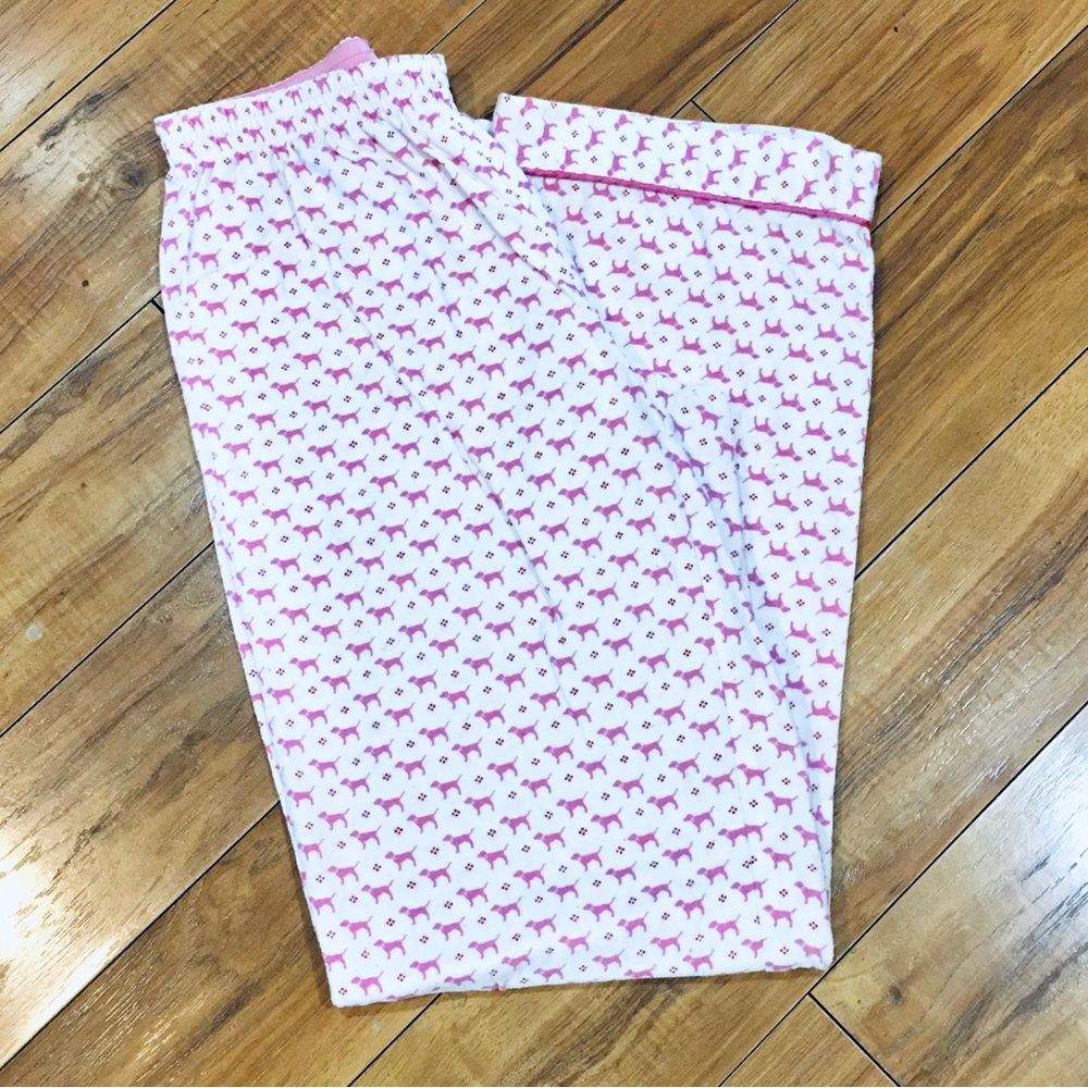 Victoria secret Pink white dog pattern Pajama Pants flannel cotton cozy - Picture 7 of 11